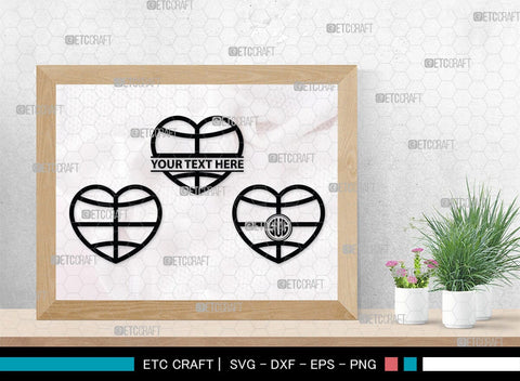 Basketball Monogram, Basketball Silhouette, Basketball SVG, Heart Shape Ball Svg, Sports Svg, SB00103 SVG ETC Craft 