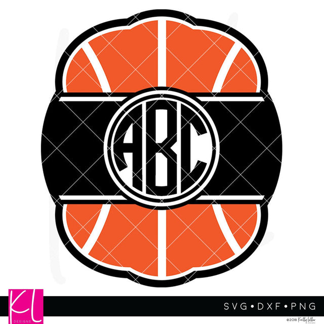Basketball Monogram Frame SVG Kelly Lollar Designs 