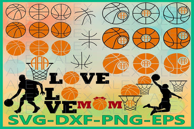 Basketball Monogram Svg, Basketball Love SVG AlexSVGStudio 