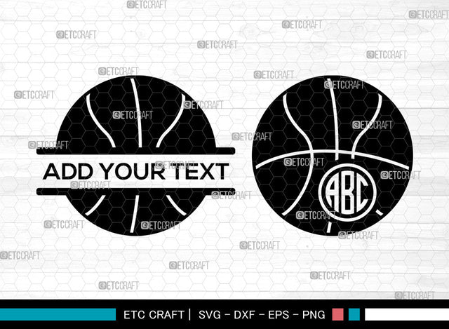 Basketball Monogram SVG, Basketball Svg, Basketball Hoop Svg, Basketball Net Svg, Basketball Split Monogram Svg, SVG ETC Craft 