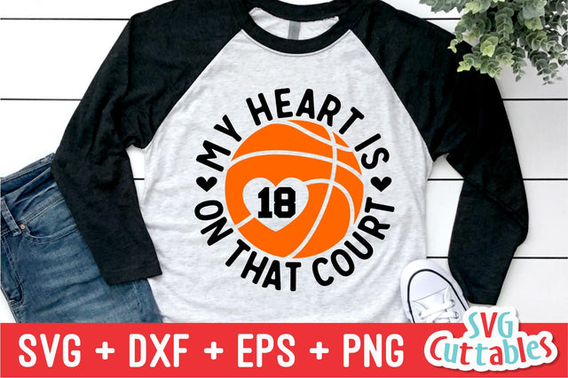 Basketball My Heart is on That Court SVG Svg Cuttables 