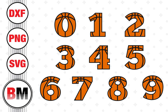 Basketball Number SVG, PNG, DXF Files SVG BMDesign 