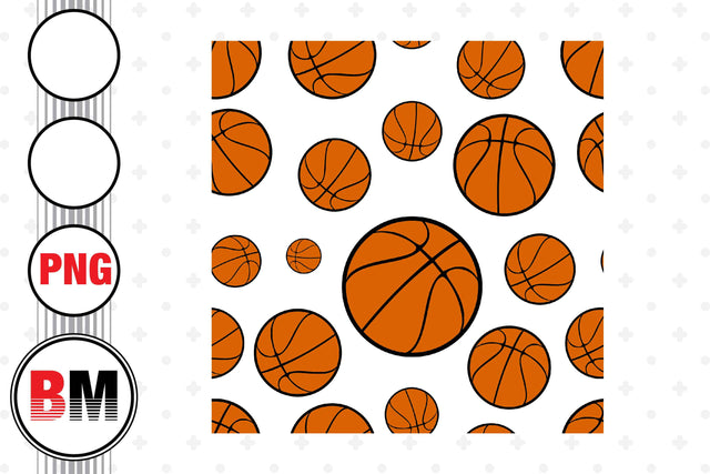 Basketball Seamless Pattern PNG Files Sublimation BMDesign 