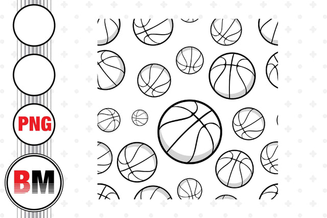 Basketball Seamless Pattern PNG Files Sublimation BMDesign 