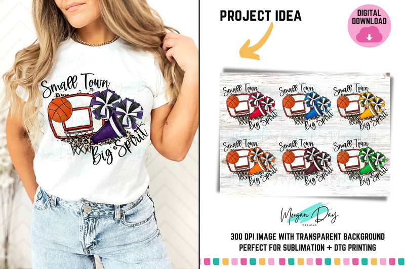 Basketball Small Town Big Spirit Bundle Sublimation Morgan Day Designs 