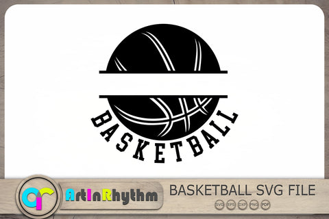 Basketball Split Monogram Svg, Basketball Svg, Basketball Ring Svg SVG Artinrhythm shop 