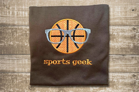 Basketball Sports Geek Applique Embroidery Embroidery/Applique Designed by Geeks 