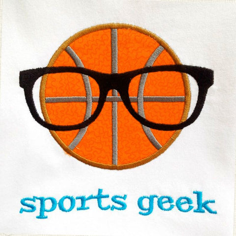 Basketball Sports Geek Applique Embroidery Embroidery/Applique Designed by Geeks 