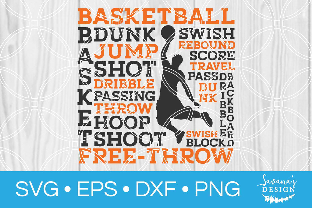 Basketball Monogram SVG cut file, Team Sports Ball Design - Scarlett Rose  Designs