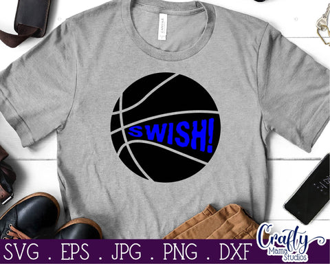 Basketball Svg - Basketball Hoop -Swish Basketball Svg SVG Crafty Mama Studios 