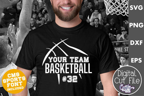 Basketball Svg | Basketball Shirt Svg Template 1 SVG Crafty Mama Studios 