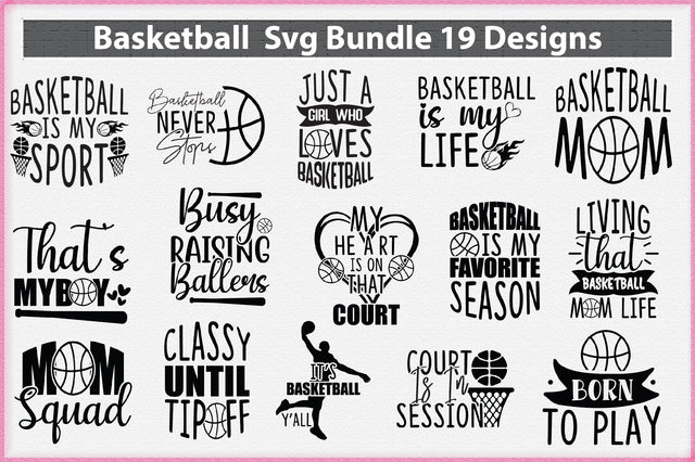 Basketball Svg Bundle 19 Designs SVG Creativeart88 