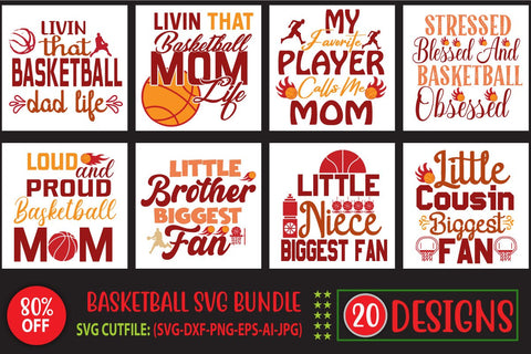 Basketball SVG Bundle, 20 Designs, Basketball Quote SVG, Basketball Sayings SVG Cut Files, Basketball Mom SVG, Basketball Quotes SVG Designs, Basketball Svg -Girls Basketball Svg - Swoosh Basketball Svg, SVG Blessedprint 