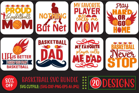 Basketball SVG Bundle, 20 Designs, Basketball Quote SVG, Basketball Sayings SVG Cut Files, Basketball Mom SVG, Basketball Quotes SVG Designs, Basketball Svg -Girls Basketball Svg - Swoosh Basketball Svg, SVG Blessedprint 