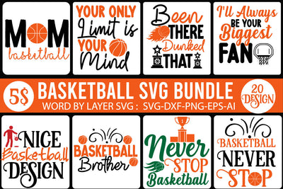 Basketball SVG Bundle, 20 Designs, Basketball Quote SVG, Basketball Sayings SVG Cut Files, Basketball Mom SVG, Basketball Quotes SVG Designs, Basketball Svg -Girls Basketball Svg - Swoosh Basketball Svg, SVG BlackCatsMedia 