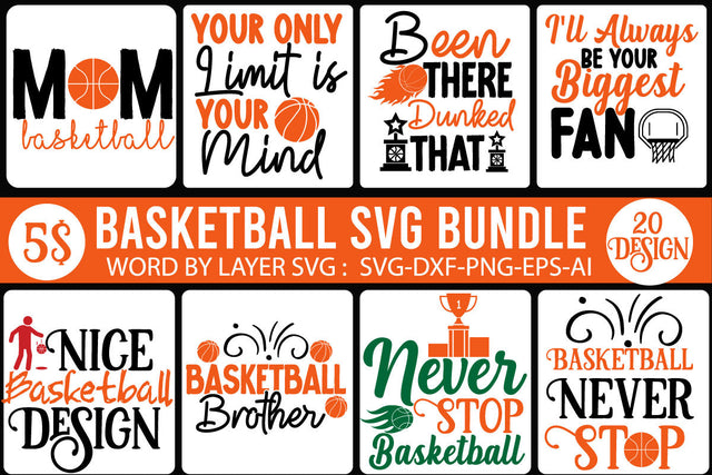 Basketball SVG Bundle, 20 Designs, Basketball Quote SVG, Basketball Sayings SVG Cut Files, Basketball Mom SVG, Basketball Quotes SVG Designs, Basketball Svg -Girls Basketball Svg - Swoosh Basketball Svg, SVG BlackCatsMedia 