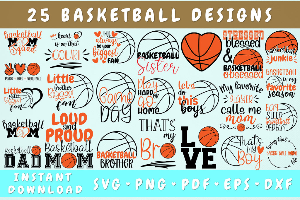 Basketball SVG Bundle, 25 Designs, Basketball Quote SVG, Basketball ...