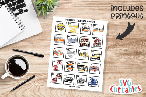 Basketball SVG Bundle 3 | Basketball Template Bundle 3 SVG Svg Cuttables 
