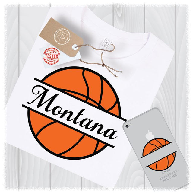 Basketball SVG Files, SVG File, Svg Files for Cricut, Basketball Mom Svg, Split Monogram Svg, Sports Svg, Split Basketball Svg, Monogram Svg SVG My Sew Cute Boutique 