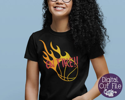 Basketball Svg - Girls Basketball Svg - On Fire Basketball Svg SVG Crafty Mama Studios 