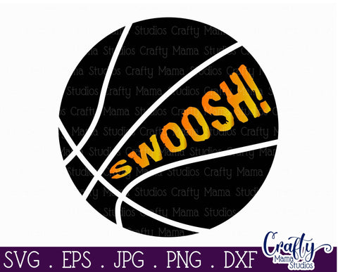 Basketball Svg -Girls Basketball Svg - Swoosh Basketball Svg SVG Crafty Mama Studios 