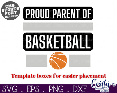 Basketball Svg | Proud Parent | Basketball Shirt Svg Template 2 SVG Crafty Mama Studios 