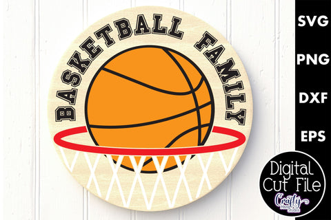 Basketball Svg, Round Sports Sign, Sport Family Door Hanger SVG Crafty Mama Studios 