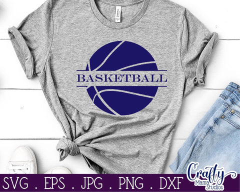 Basketball SVG - Split Basketball Svg SVG Crafty Mama Studios 
