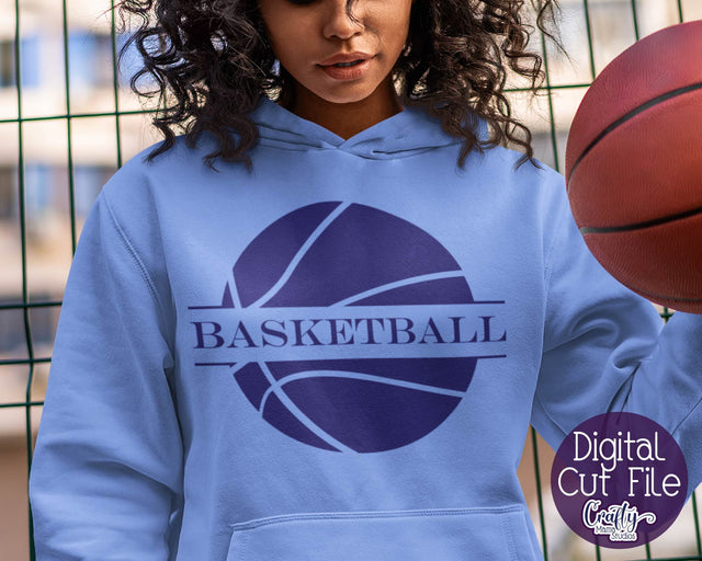 Basketball SVG - Split Basketball Svg SVG Crafty Mama Studios 