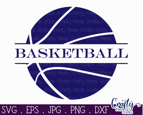 Basketball SVG - Split Basketball Svg SVG Crafty Mama Studios 