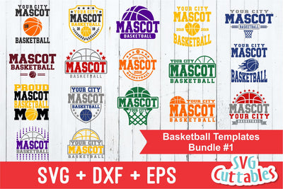 Basketball Template Bundle #1 SVG Svg Cuttables 