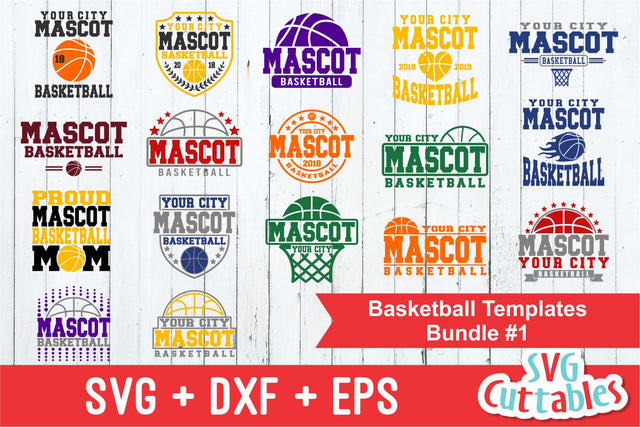 Basketball Template Bundle #1 SVG Svg Cuttables 