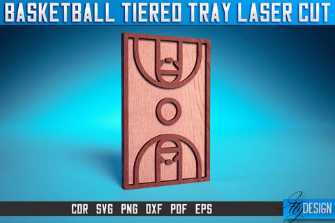 Basketball Tiered Tray Laser Cut SVG | Tiered Tray Laser Cut SVG Design | CNC Files SVG Fly Design 