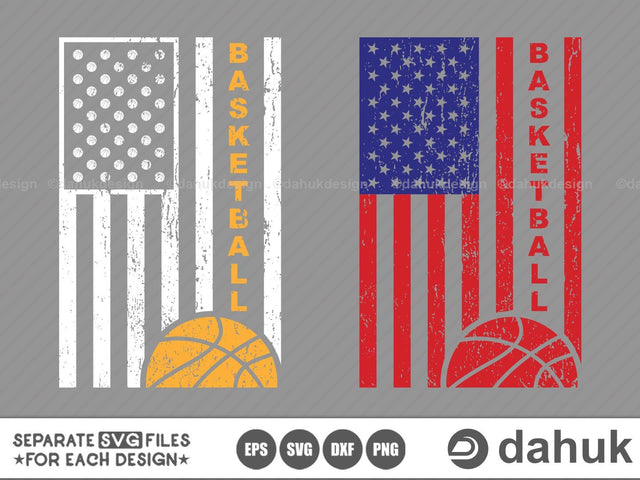 Basketball USA Flag SVG, Distressed Basketball flag, Flag usa svg, sports flag svg, svg,eps, dxf,png, Cut file for silhouette SVG dahukdesign 