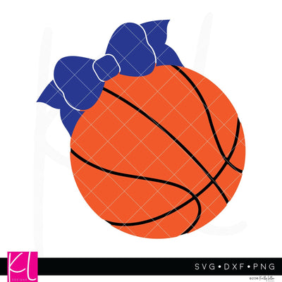 Basketball with Bow SVG Kelly Lollar Designs 