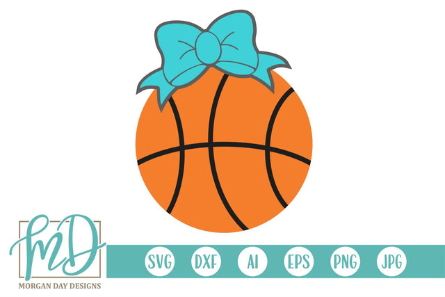 Basketball with Bow SVG Morgan Day Designs 