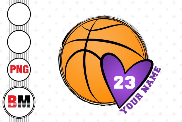 Basketball With Heart PNG Files Sublimation BMDesign 