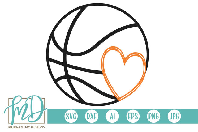 Basketball with Heart SVG Morgan Day Designs 
