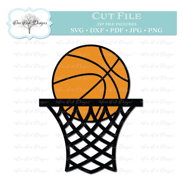 Basketball with Hoop SVG One Oak Designs 