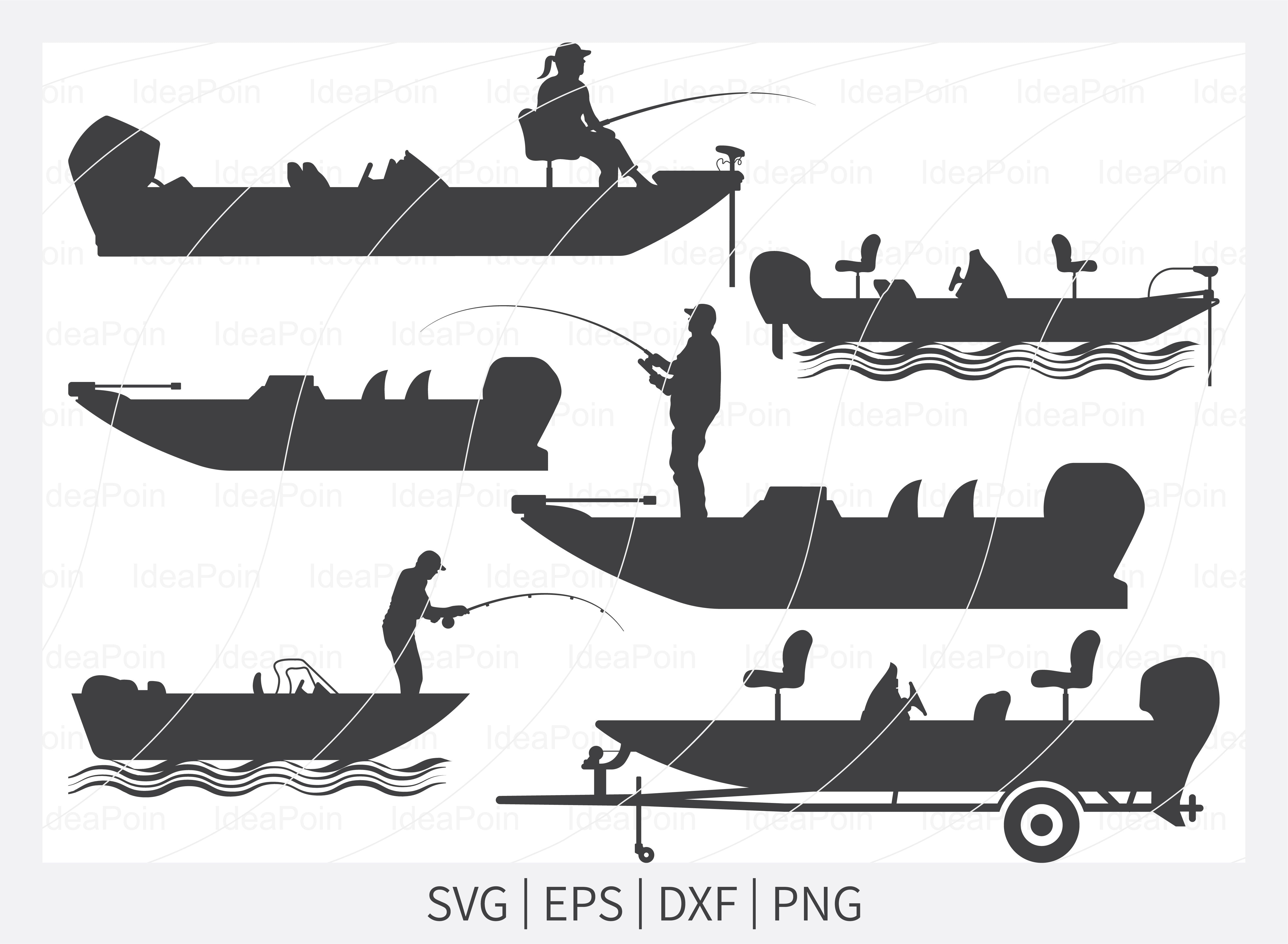 Bass Boat Svg File, Bass Fishing Svg, Gone Fishing, Fishing Boat