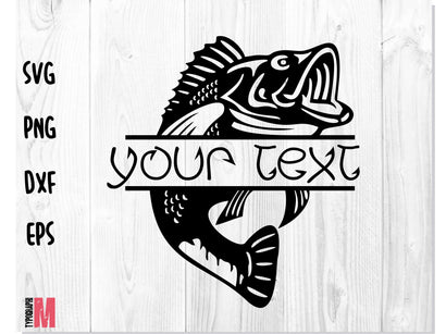 Bass Fish Monogram SVG SVG CreativeStudioTM 