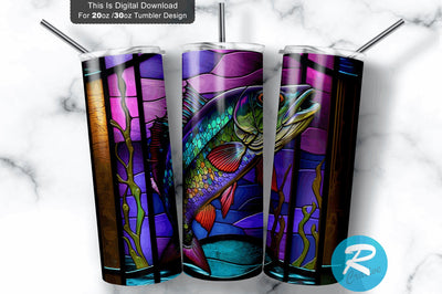 Bass Fishing 20 oz / 30 oz Tumbler PNG Sublimation Regulrcrative 
