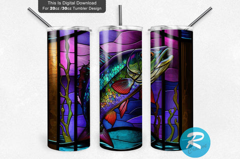 Bass Fishing 20 oz / 30 oz Tumbler PNG Sublimation Regulrcrative 
