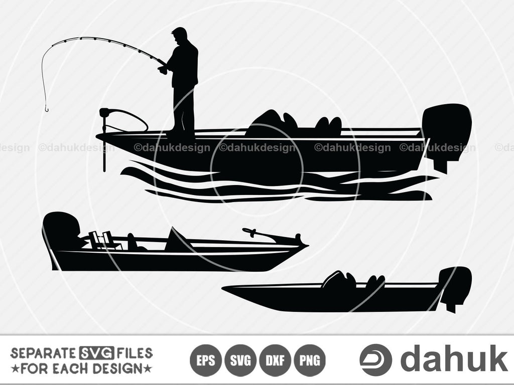Bass Fishing SVG File, Bass Boat SVG, Fisherman, Fishing Man, Fishing ...
