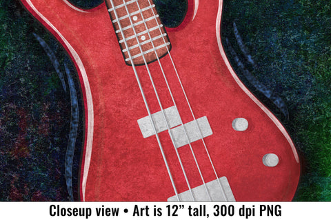 Bass Guitar on Grunge Background PNG for sublimation Sublimation Angel on Empire 