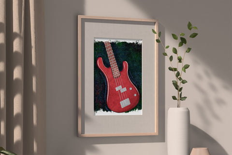 Bass Guitar on Grunge Background PNG for sublimation Sublimation Angel on Empire 