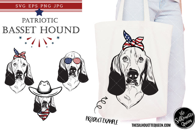 Basset Hound Dog Patriotic Cut files and Sublimation SVG Loveleen Kaur 