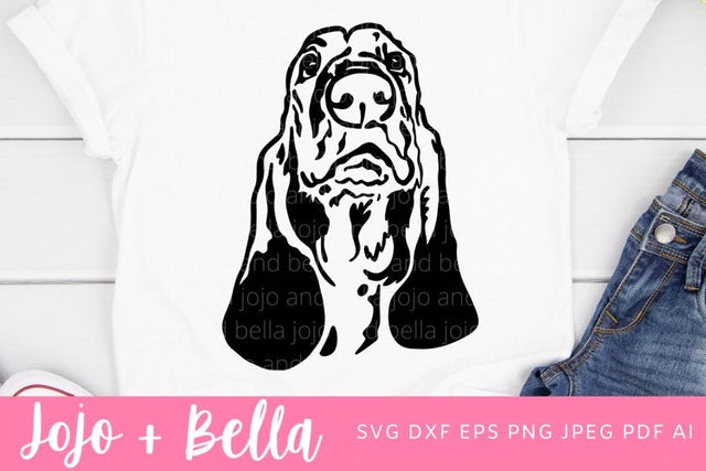 Basset Hound SVG - Dog Svg, Blood Hound Svg, Dog Head Svg Cut File - Hound Svg Cut File, Dog sublimation, Basset Hound Clipart, Dog dxf file SVG Jojo&Bella 