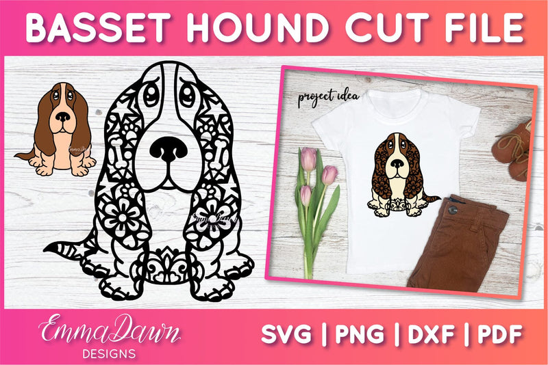 Basset Hound SVG SVG Emma Dawn Designs 