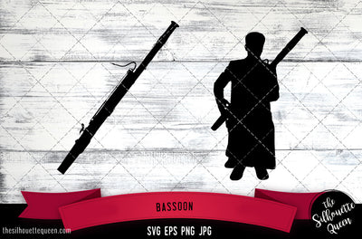 Bassoon Silhouette Vector SVG SVG Loveleen Kaur 